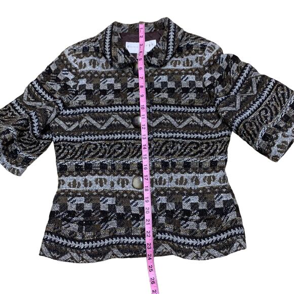 DONCASTER Brown Button Front Blazer Jacket Suit - Size 8 - Picture 11 of 12